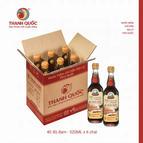 Nước Mắm Chỉ Dẫn Địa Lý Phú Quốc - Thanh Quốc 40N, 520ml x 2 chai